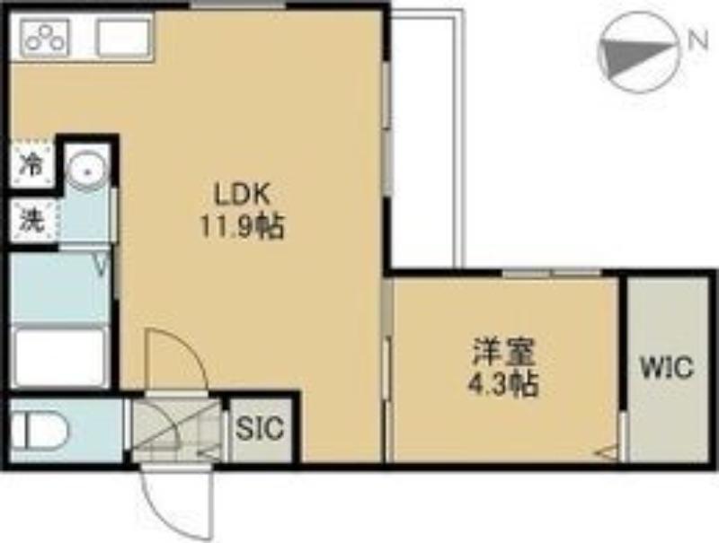 PARICI南平岸(1LDK/3階)の間取り写真