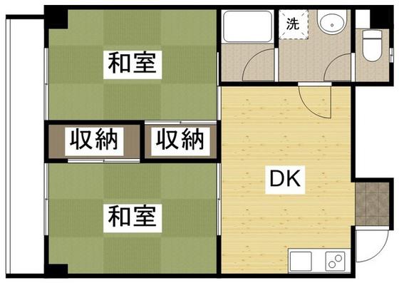 KSB 長束(2DK/1階)の間取り写真