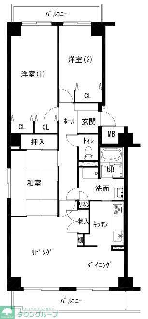 シティパーク桜丘(3LDK/2階)の間取り写真