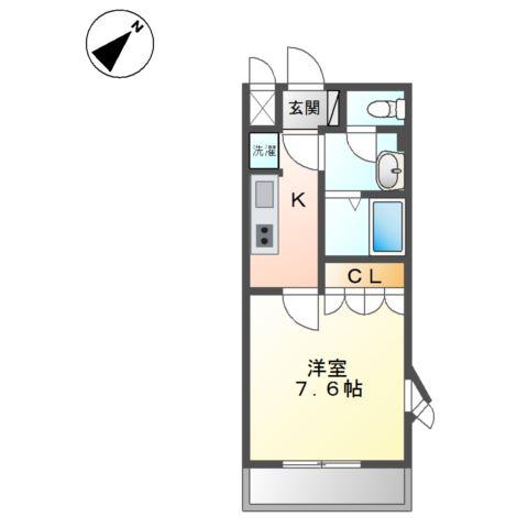 LIEN-リアン-(1K/2階)の間取り写真