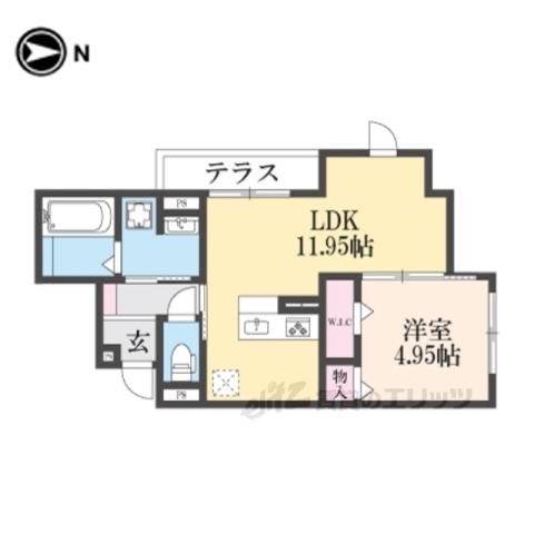コンフォール畝傍(1LDK/1階)の間取り写真