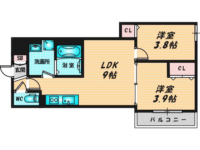 D PORTA GRANZ(2LDK/2階)の間取り写真