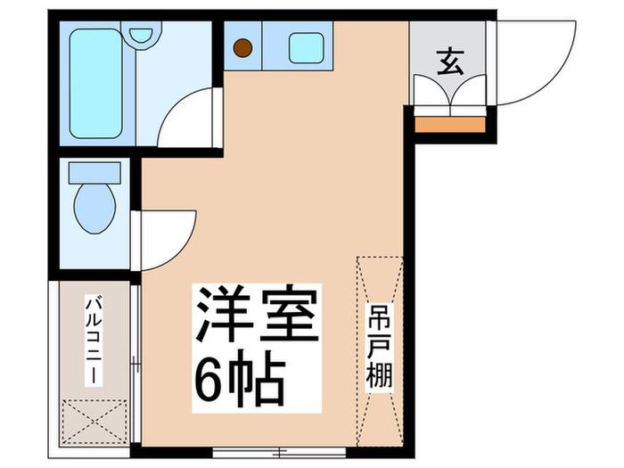 エメラルドマンションI(ワンルーム/2階)の間取り写真