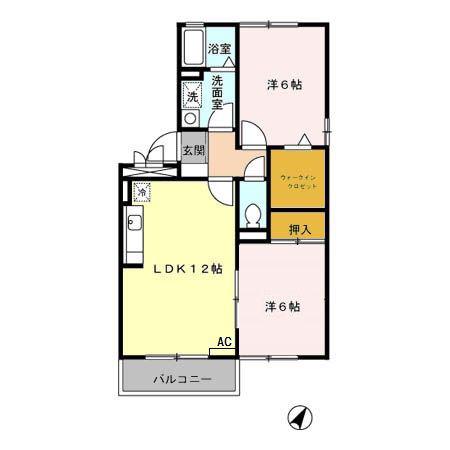 フォーエバー八坂A(2LDK/3階)の間取り写真