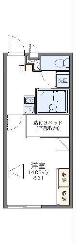 レオパレスサンクレール柏B(1K/1階)の間取り写真