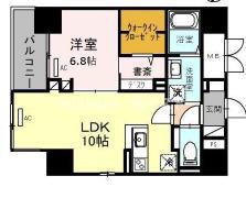 アビエール松屋町(1LDK/13階)の間取り写真