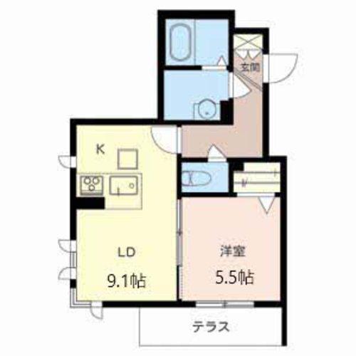 シャーメゾン南茨木(1LDK/2階)の間取り写真