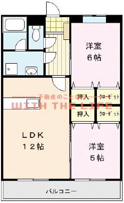 キャッスルコート(2LDK/2階)の間取り写真