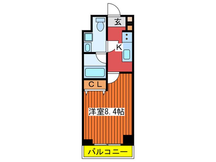 SOPHIA BLUEII(1K/4階)の間取り写真