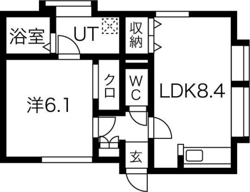 グランドール元町(1DK/3階)の間取り写真