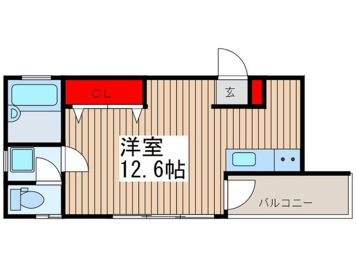 井口ビル(ワンルーム/1階)の間取り写真