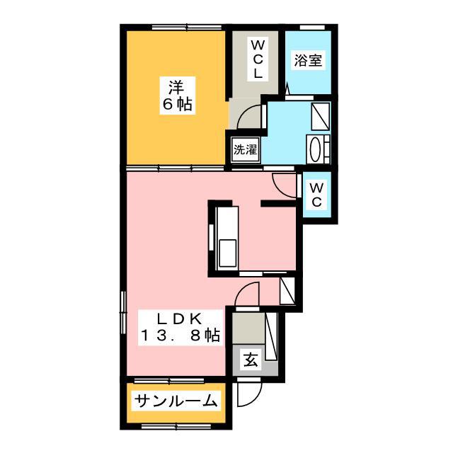 アベニール エテルノ B(1LDK/1階)の間取り写真