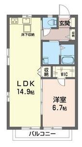 ベルフェスタ上中里(1LDK/1階)の間取り写真