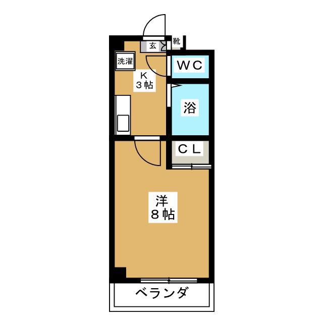 高円寺スルーエ(1K/3階)の間取り写真