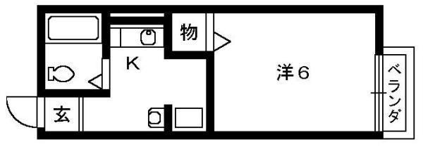 メゾンドソレイユ(1K/2階)の間取り写真