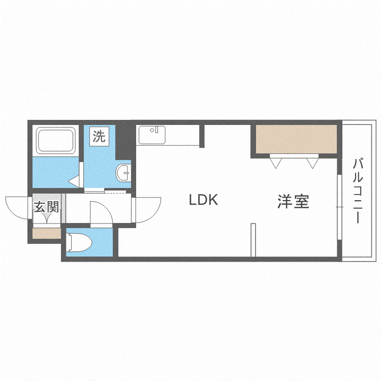 フローレンス美香保(1LDK/4階)の間取り写真