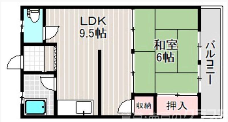 田中ハイツ(1LDK/2階)の間取り写真
