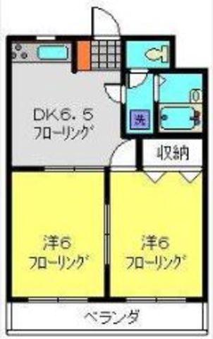 DOMO上大岡(2DK/2階)の間取り写真