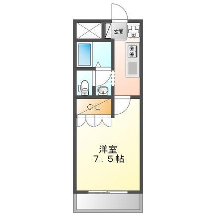 エスト クレール 守山市播磨田町(1K/1階)の間取り写真