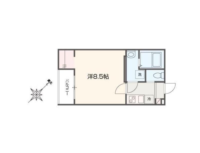 MELLAS新狭山III(1K/3階)の間取り写真