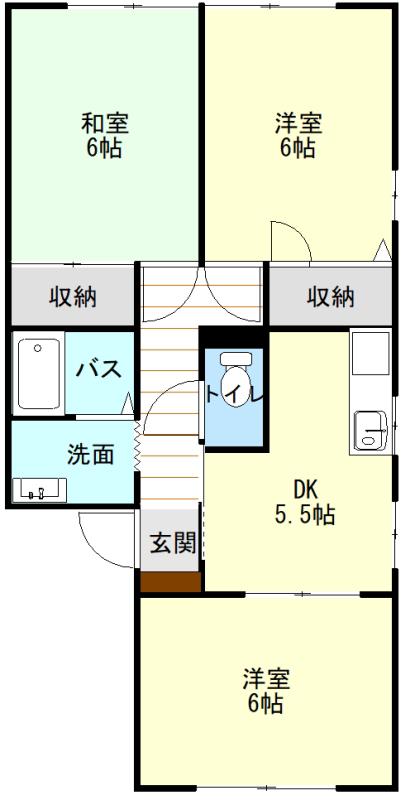 メゾンドペルセウス(3DK/1階)の間取り写真