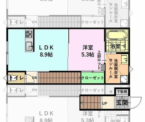 GARDEN ONE(1LDK/2階)の間取り写真