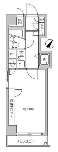 ダイアパレス浅草第2(1K/1階)の間取り写真