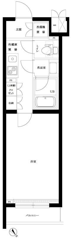 ルーブル駒沢大学参番館(1K/3階)の間取り写真