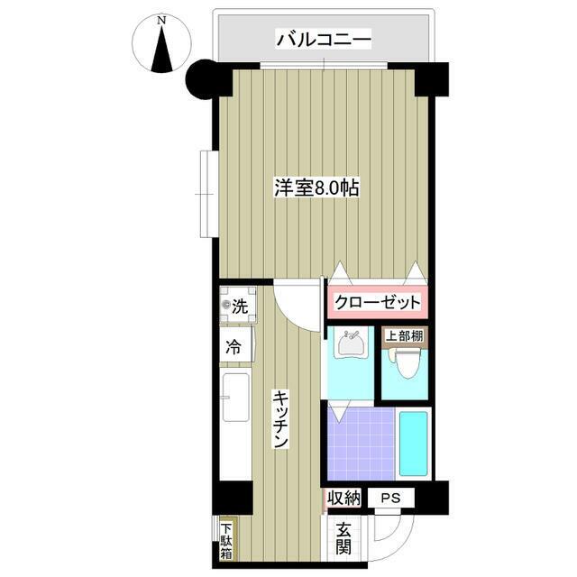 川浪ビル2(1K/5階)の間取り写真