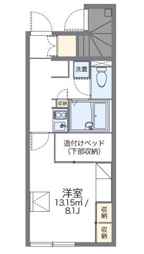 レオパレスMERELY(1K/1階)の間取り写真