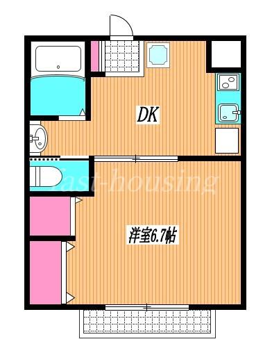 ポポラーレ(1DK/1階)の間取り写真