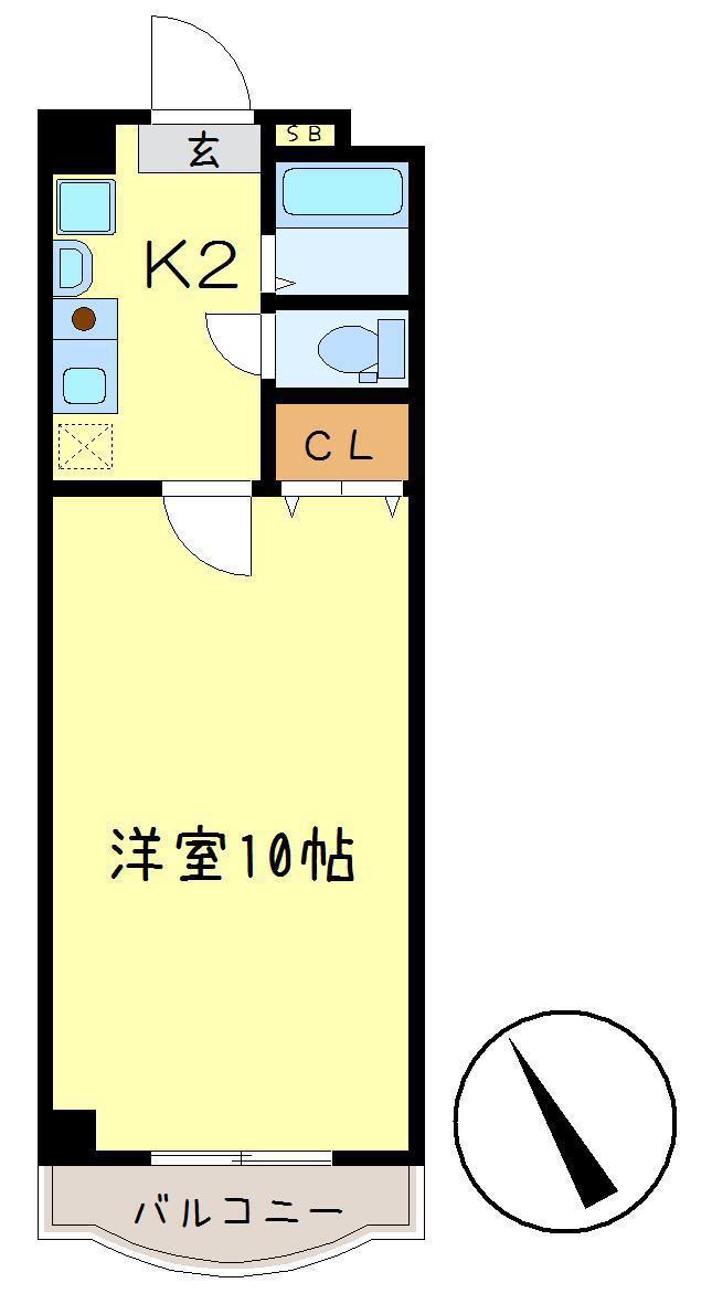 IDビル(1K/8階)の間取り写真