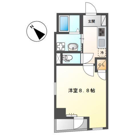 上池台ベルズ(1K/3階)の間取り写真