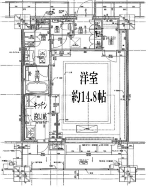 アウルタワー(1K/44階)の間取り写真