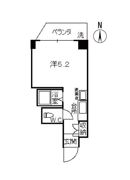 京都グランドハイツ(1K/3階)の間取り写真