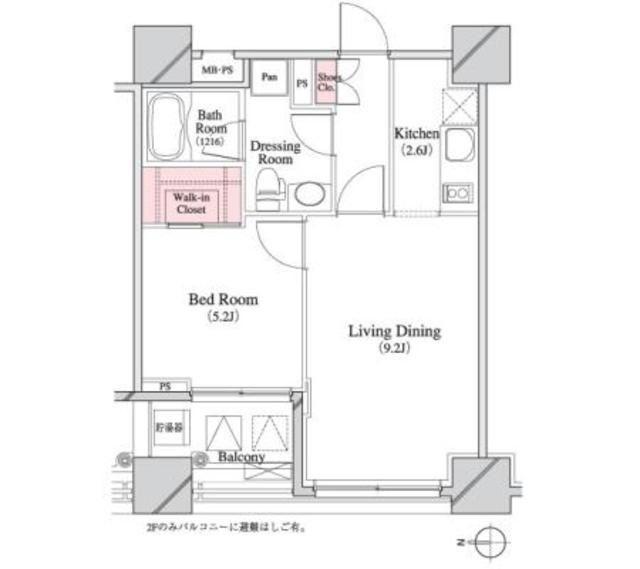 パークキューブ八丁堀(1LDK/5階)の間取り写真