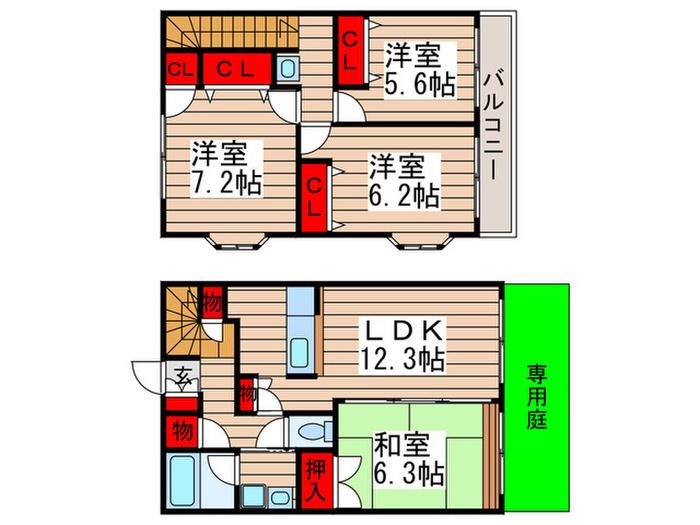 エスペリアガーデン(4LDK/1階)の間取り写真