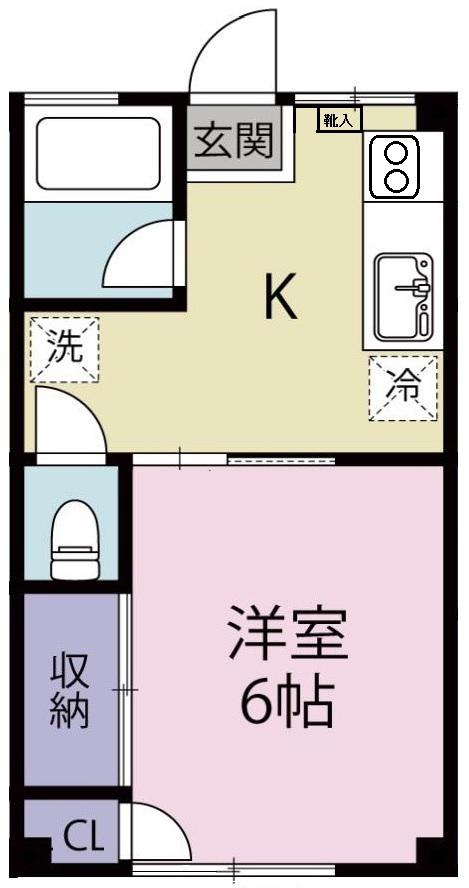 三上ビル(1K/3階)の間取り写真