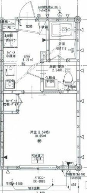 グリーンコート(1K/1階)の間取り写真