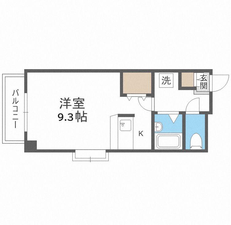 サリナス高宮壱番館(ワンルーム/2階)の間取り写真