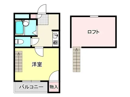 セイラBOX東貝沢A(1K/2階)の間取り写真
