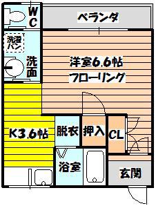 パステルウェイ(1K/3階)の間取り写真