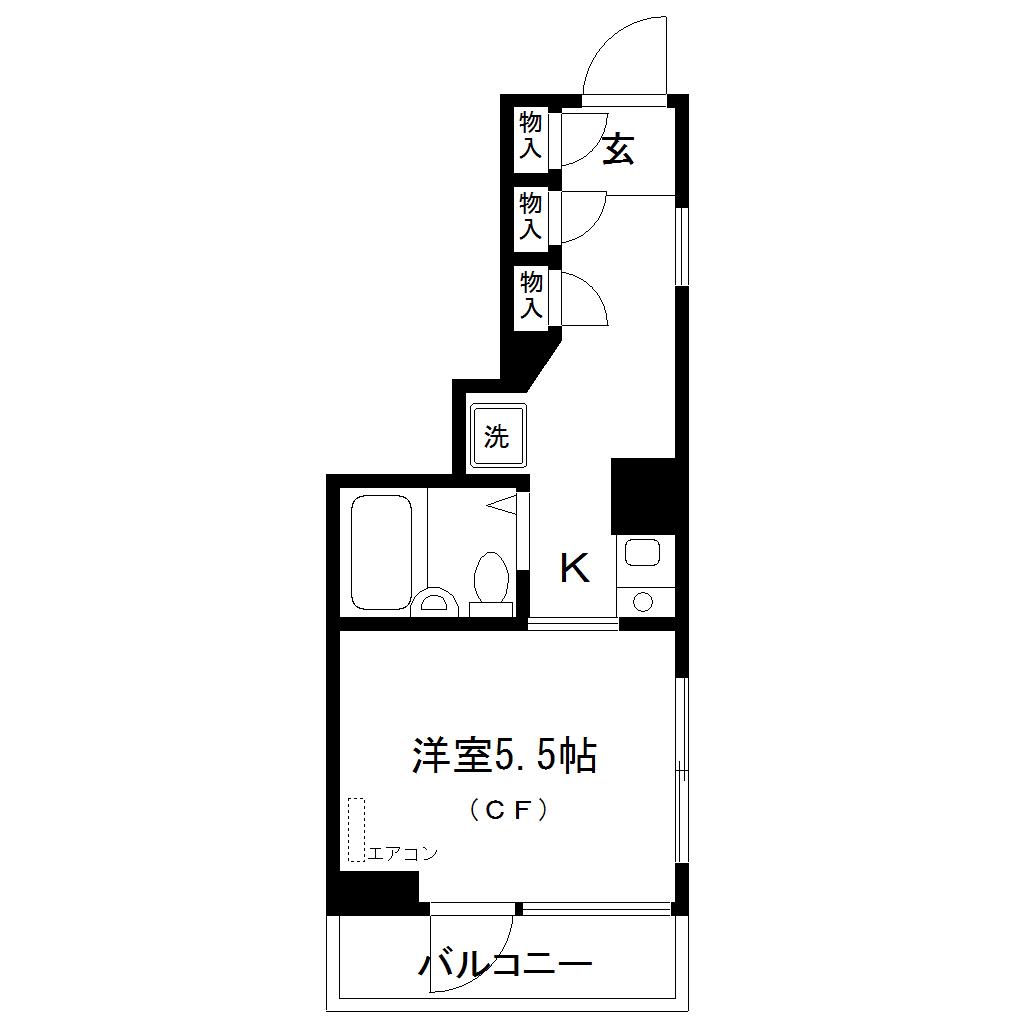 リバティー新丸子(ワンルーム/5階)の間取り写真