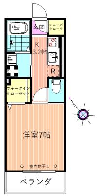 ラ フォーリア(1K/2階)の間取り写真