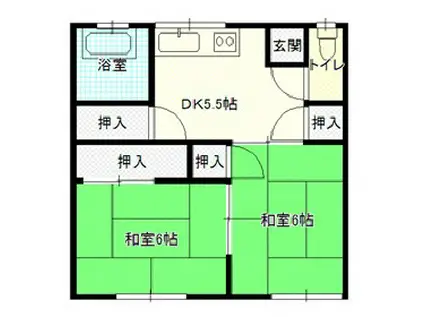 コーポ牧(2DK/2階)の間取り写真