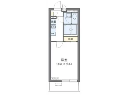 アメリアメゾン(1K/2階)の間取り写真