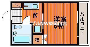 プレアール原尾島(1K/2階)の間取り写真