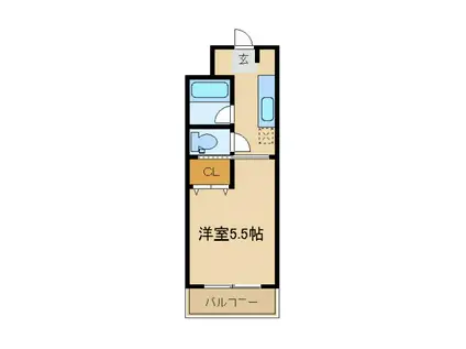 大旺第3マンション(1K/8階)の間取り写真