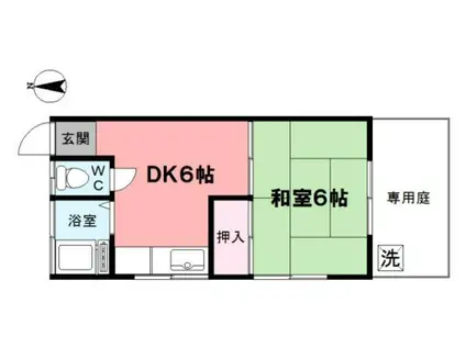協和荘(1DK/1階)の間取り写真