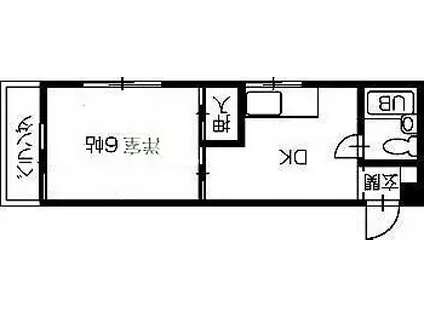 ハイデンス松島(1DK/3階)の間取り写真